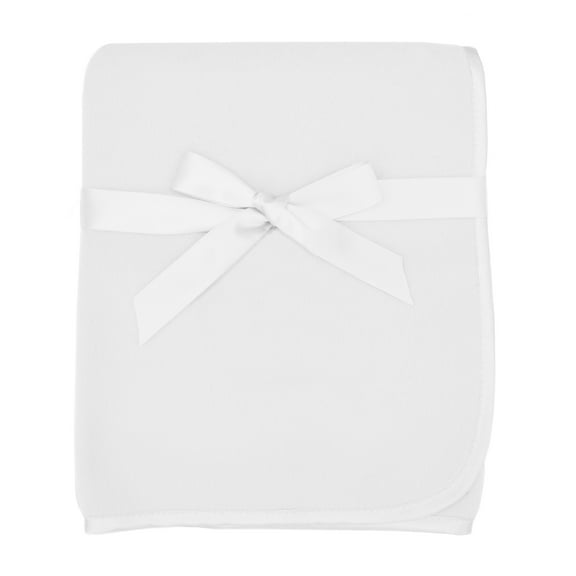 American Baby Company Fleece Blanket with Silk-Like Satin Trim, Soft, Warm & Cozy, White, 30" x 30" for Boys and Girls, Perfect for Baby Carrier, Stroller, Travel and Gifting