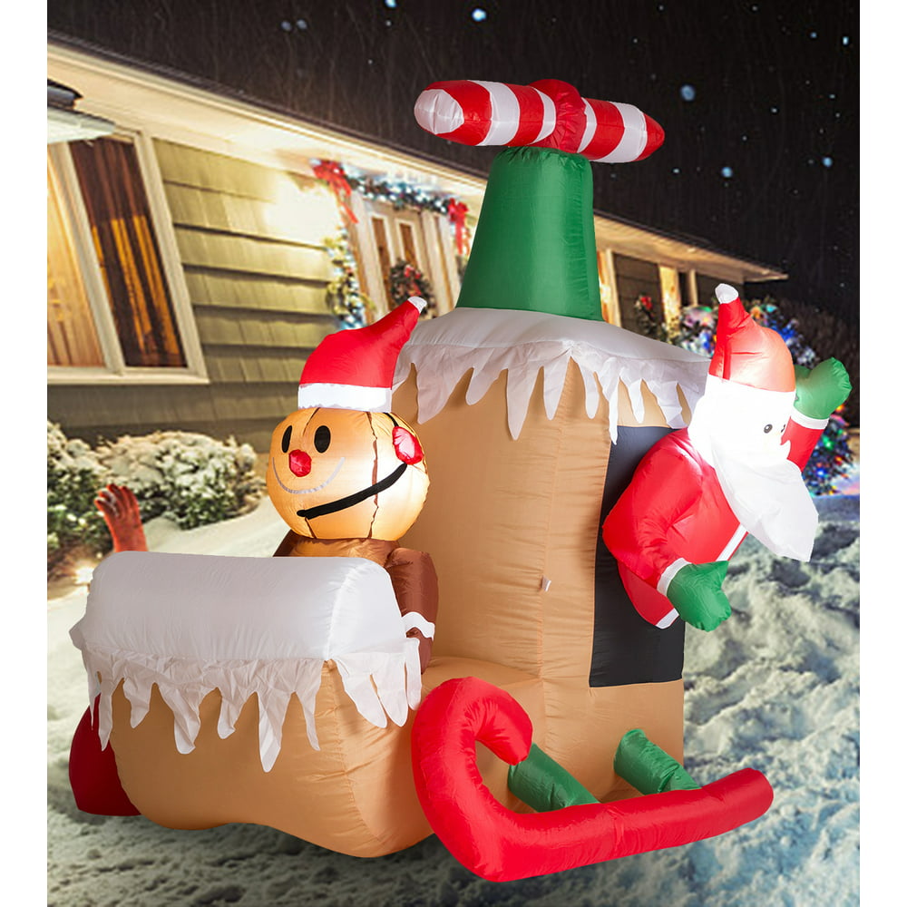 Walcut 5ft Christams Inflatables Yard Decorations Santa Claus on Boot ...