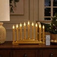 thumbnail image 5 of 9 Pack Timer‑Controlled Flameless LED Taper Candles, 6H ON 18H OFF Automatic Cycle Long Stick Candles with Dripping Wax Effect and Built‑in Base, Battery‑Operated for Christmas Home Decor, 5 of 6