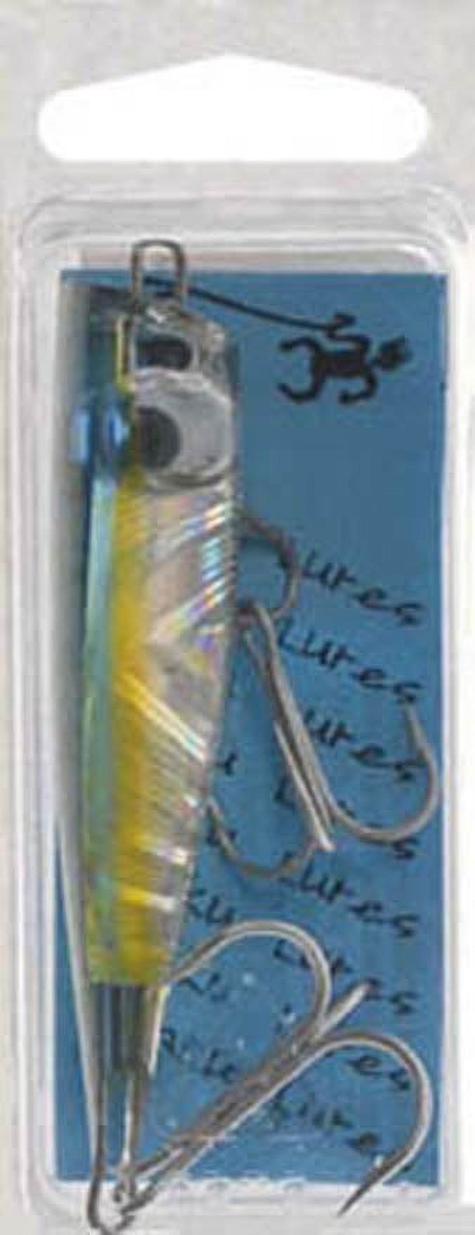 Kaku Premium Small Popper Fishing Lure, Blue and Yellow, Saltwater Hard Bait