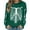 5-Green, variant on LYEAA Halloween Womens Sweatshirts Long Sleeve Crew Neck Regular Ribbed Cuff Casual Wear Skull Holiday Clothes Black L