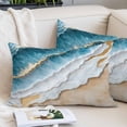 thumbnail image 2 of Coastal Beach King Pillow Covers, Nautical Ocean Blue Beige Seaside Soft Breathable Throw Pillow Cases with Invisible Zipper, Decorative Pillowcase Pillows Protectors for Sofa Bed Couch 20"x36", 2 of 9