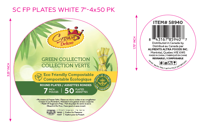 Crown Deluxe SC FP Plates White 7" KPY 50pk