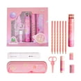 thumbnail image 1 of Fun: 24 Writing Accessories Set - Piece Set, 4 Pencils, 12 Colored Pens, a Adhesive, an Eraser, a 15cm Ruler, a Pair of Cutting Tool, a Pencil Sharpene, Ihhxbz | Pink, 1 of 8