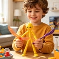 thumbnail image 5 of Stickman Collectable Action Figures, 7" Posable Action Figures with 7 Weapons, Collectable Stop Motion Action Funny Toys with Base for Desktop Decor Display, 5 of 5