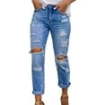 thumbnail image 1 of Vaqueros bootcut elásticos para mujer: cómodos pantalones vaqueros acampanados para el día a día, 1 of 7