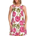 thumbnail image 1 of Balery Robes d'Été pour Femmes Motif Fleurs Roses – Robe Décontractée Sans Manches, Robe de Plage Confortable pour Jours Chauds, 1 of 7