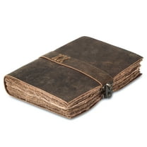 Vintage Leather Journal Handmade Buffalo Non-Refillable Deckle Edge Paper – Leather Bound Journal for Women Men C-Lock Closure Ideal for Writing & Travel for Artists