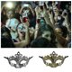 thumbnail image 5 of Qarigey Accesorios de media cara Retro Prom Masquerade Bola veneciana Fiesta Rendimiento Danza Decoración Halloween plata antigua Type3 NO3 Qarigey AP010204-01B, 5 of 6