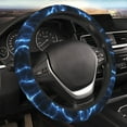 thumbnail image 2 of DouZhe Blue Energy Power Prints Steering Wheel Cover, Universal 15 inch Anti-Slip Odorless Elastic Electric Plasma Car Steering Wheels Cover for Women Men, 2 of 7