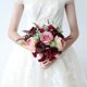thumbnail image 3 of Burgundy Dusty Bouquet - Champagne Blush Blooming Peony with Eucalyptus Real perfect Bridal Wedding Flowers, 3 of 5