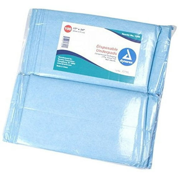 Dynarex #1342 Underpads, 23x24 in. 31 gram, 100 ct