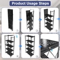 thumbnail image 3 of Foldable Heavy-Duty Metal Rolling Storage Shelf, 3/4/5-Tier Collapsible Shelving Unit with Lockable Wheels, Mobile Organizer for Kitchen, Pantry, Closet, Garage & Office, 3 of 7