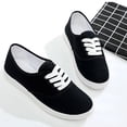 thumbnail image 2 of Zapatillas de lona para mujer con cordones y parte superior baja, tenis casuales ligeros, 2 of 5