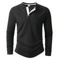 thumbnail image 2 of Posijego Men's Spring Shirts Long Sleeve V Neck Button T-Shirts Casual Lightweight Pullover Basic Tee Shirts for Men, 2 of 9