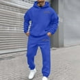 thumbnail image 2 of Valora Everyday Men's Athletic Sweatsuits Set for Daily Casual Wear Two Piece Comfort Fit Coordinated Jogging Outfits Blue 3XL, 2 of 4