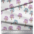 thumbnail image 2 of Soimoi Rayon Crepe Fabric Tree Block Decor Fabric Printed Yard 46 Inch Wide, 2 of 3