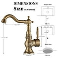 thumbnail image 6 of ZAMERY Antique Brass Bathroom SinkFaucet Vanity Swivel Spout Mixer Tap and Pop Up Drain with Overflow, 6 of 6