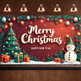 thumbnail image 5 of Colorful Design Merry Christmas Banner Festive Theme Holiday Decoration Snowman for Party Celebration Family Gathering Friends Reunion, 5 of 9