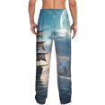 thumbnail image 3 of Daiia Moonlit Sea Sailboat Men's Sleep Pant with Pockets and Drawstring,Pajama Pants-Small, 3 of 9
