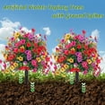 thumbnail image 3 of 2Pcs Artificial Violet Ball Topiary Trees with Ground Spikes for Outdoor, 23.6 in Fake Artificial Bushes Plants, UV Resistant Faux Greenery Shrubs Faux Plants for Front Door Garden, Yard, 3 of 11