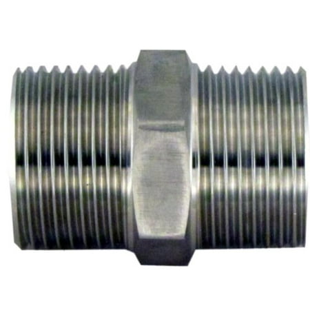 Dual Stainless Pipes - Hex Nipple 1/2