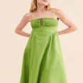 thumbnail image 3 of Femmes d'Été Couleur Unie Sans Manches Cravate Robe Bretelles Spaghetti, 3 of 9