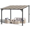 thumbnail image 4 of Homall 10 x 10 FT Outdoor Gazebo Wall Mounted Lean to Gazebo Pergola with Polycarbonate Roof Heavy Duty Metal Patio Awnings with Aluminum Frame for Patio, Backyard, Deck, 4 of 8