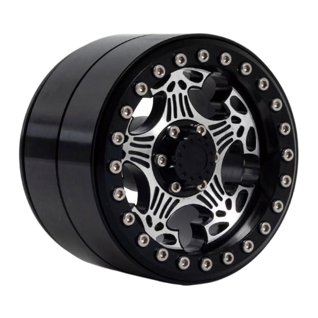 Black Colcolo 1:10 RC Crawler Metal Alloy 2.2 Inch Wheel Rim BEADLOCK Fit for 1/10 RC Crawler Car 
