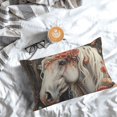 thumbnail image 5 of Yiaed Vintage Floral White Horse Print Brushed Microfiber Envelope Pillowcases, Standard,Envelope Closure Pillow Cases(No pillow core)-14"x20", 5 of 6