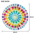 thumbnail image 6 of Colorful Rainbow Tie Dye Spiral Pattern Round Tablecloth 60"x60",Wrinkle Wipeable Table Cloth for Kitchen Dining Room Picnic Patio Party, 6 of 6