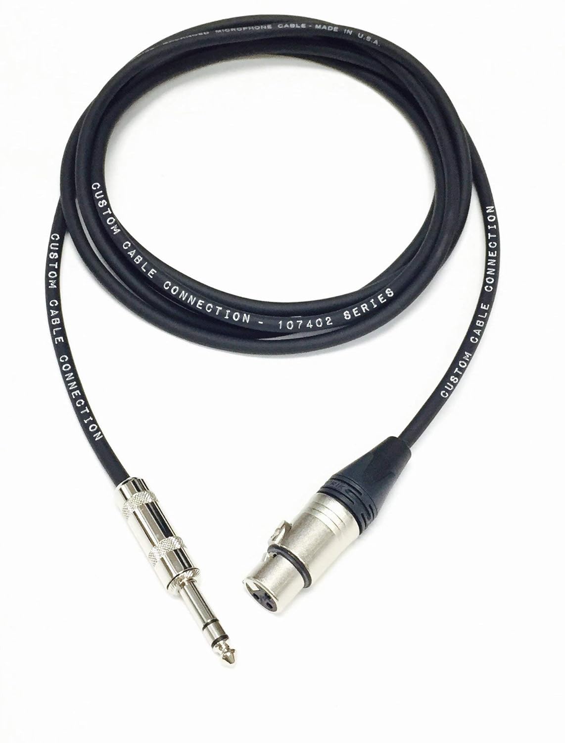 3 Foot  NC3FXX Female XLR to  Rean NYS228 1/4 Inch (6.35mm) TRS Balanced Pro Audio Cable