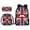 Knit UK Flag, variant on 3D USA Flag Elk Print Backpack Set for Student, 3 Pack School Book Bag with Lunch Bag and Pencil Box for Outdoor Hiking Camping, Lightweight Daypack Rukcsack with Side Pocket