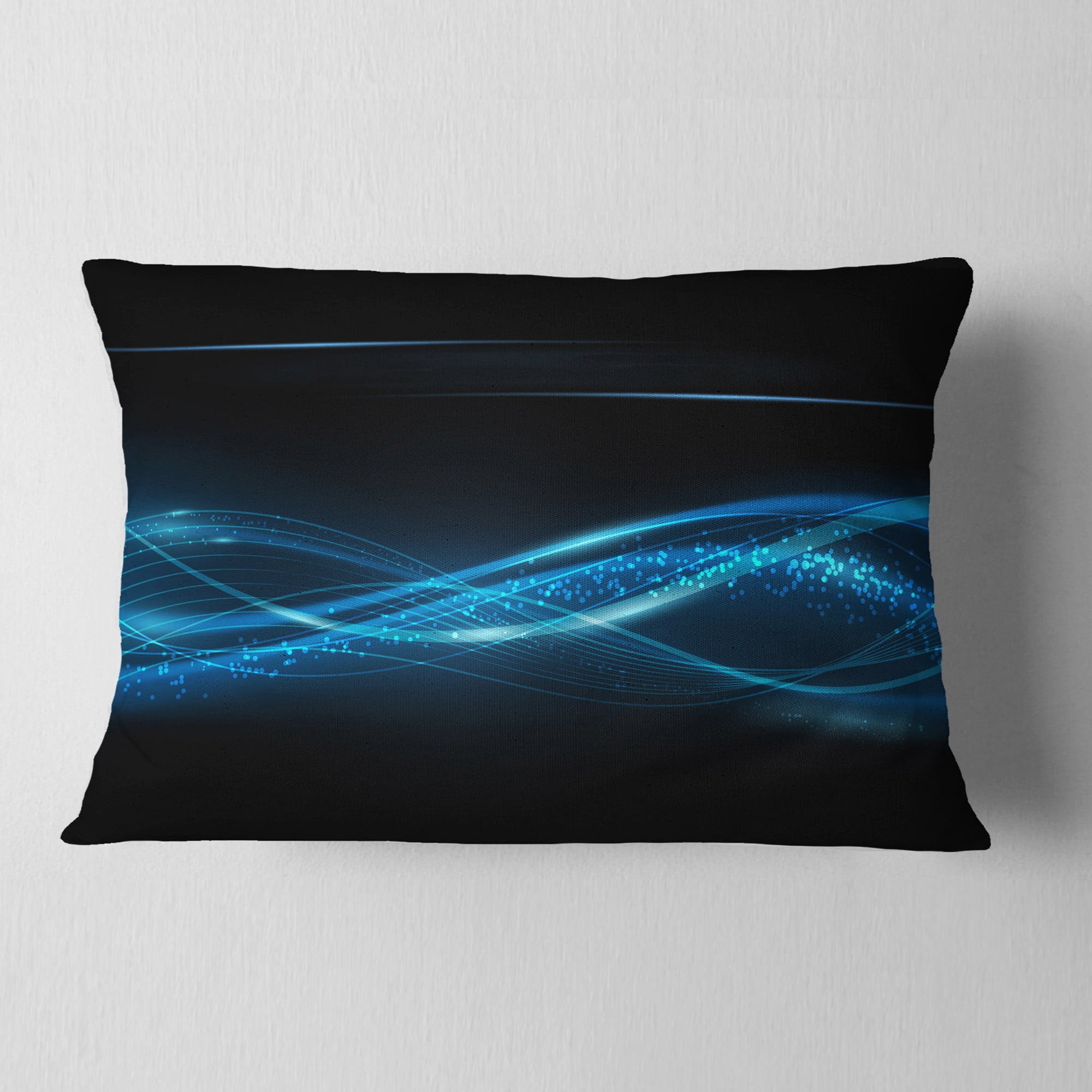 Designart Blue Abstract Vector Pattern - Contemporary Throw Pillow - 12x20