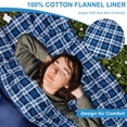 thumbnail image 3 of Saco de dormir doble de franela de algodón para acampar, hacer mochileros o hacer caminatas. Saco de dormir impermeable tamaño Queen para 2 personas para adultos o adolescentes. Camión, tienda de camp, 3 of 5