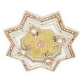 thumbnail image 4 of Ivory and Gold Eight Pointed Star Chandelier Ceiling Medallion 24in, 4 of 5