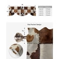 thumbnail image 4 of Tie Up Valance Curtain for Kitchen,Rustic Cow Animal Fur Rod Pocket Short Curtains Adjustable Tie-Up Shade Valances,Farmhouse Leather Brown White Window Treatment for Bathroom Living Room Bedroom, 4 of 8