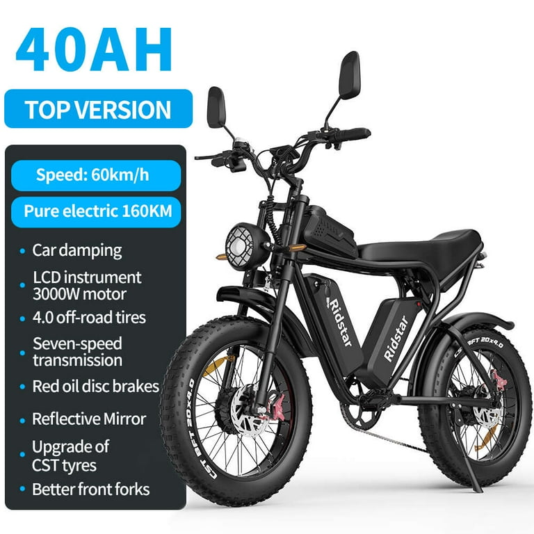 Electric Bike Dual Motor Peak 3000W 35MPH Mountain Bike for Adults