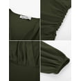 thumbnail image 4 of Camisa de manga larga GRACE KARIN para mujer, fruncida, color verde militar, talla S, 4 of 6