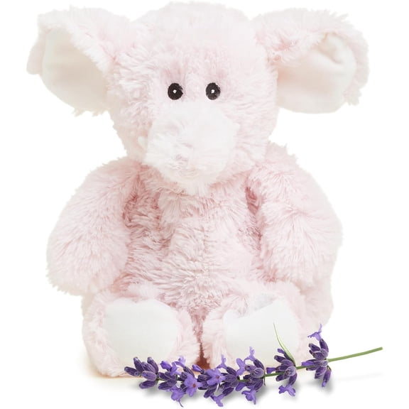 warmies 13” Pink Elephant Stuffed Animal, Microwavable Heated Plushies and Weighted Soft Plush Toys