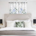 thumbnail image 4 of Eucalyptus Flower Kitchen Curtains Short 54 Inch Length, Sage Green Leaf Blue Floral Watercolor Grommet Top Bedroom Living Room Curtains, Light Filtering Cafe Curtain Drapes 2 Panels Set 84''x54'', 4 of 9