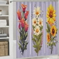 thumbnail image 5 of Watercolor Wildflowers Shower Curtain Sets with Rugs 4 Piece Rustic, 5 of 8