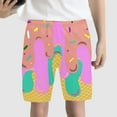 thumbnail image 2 of KKBOTIVE Boys Summer Shorts Casual Graphic Print Cargo Shorts Elastic Waistband Pants Comfortable Holiday Shorts Child Fashion, Beige Size: 13-14 Years, 2 of 4