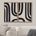 thumbnail image 3 of IDEA4WALL Framed Wall Art Print Set Black and Gray Geometric Spiral Display Abstract Shapes Illustrations Modern Minimalist Relax/Calm for Living Room, Bedroom, Office - 24"x36"x2 Natural, 3 of 5