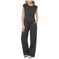 thumbnail image 2 of Girls’ Clothing Sets Sleeveless Bow Crop Top Wide Leg Pants Summer Outfits Cute Kids Clothes Gray 3-4 Years, 2 of 6