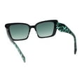 thumbnail image 4 of Womens Contemporary Mod Design Metal Rim Rectangle Cat Eye Sunglasses Black Green Tortoise - Green, 4 of 4