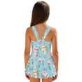 thumbnail image 2 of Xoenoiee Easter Egg Tulip Butterfly Print Girls One Piece Swimsuits Sleeveless Swim Dress for Girls Hawaiian Skirted Bathing Suit Summer Swimwear, Size 5-6 Years, 2 of 7