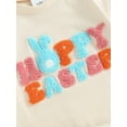 thumbnail image 5 of Infant Baby Girls Romper, Easter Short Sleeve Crew Neck Embroidery Letters Jumpsuit, 5 of 8