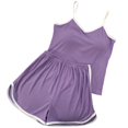 thumbnail image 2 of XuJwPNcy Pajamas for Women 2 Piece Lounge Sets Cami Top and Shorts Pj Set Two Piece Pajama Set Sleepwear Sleep Set, 2 of 3