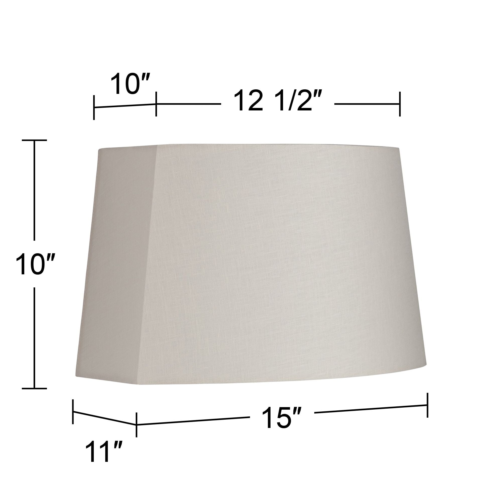 Springcrest Ivory Medium Modified Oval Lamp Shade 12.5" Wide and 10" Deep at Top x 15" Wide and 11" Deep at Bottom x 10" Height (Spider) Replacement